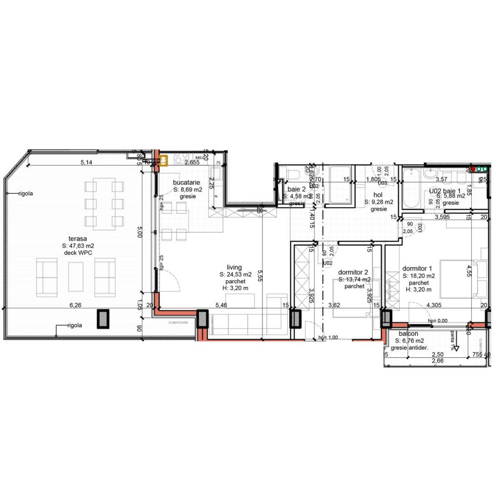 Apartament Tip I - 3 Camere - AP 64
